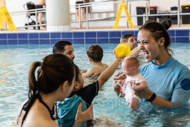 Female learn to swim instructor in the pool at Gunyama Park Aquatic and Recreation Centre