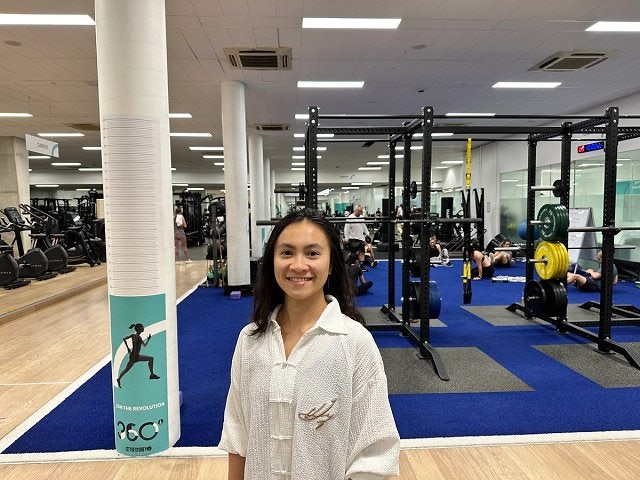 Chau in her happy place at Ian Thorpe Aquatic Centre.